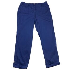 Chico's Women's Cuffed‎ Ankle Pants Size Medium Blue Casual Stretch Cotton